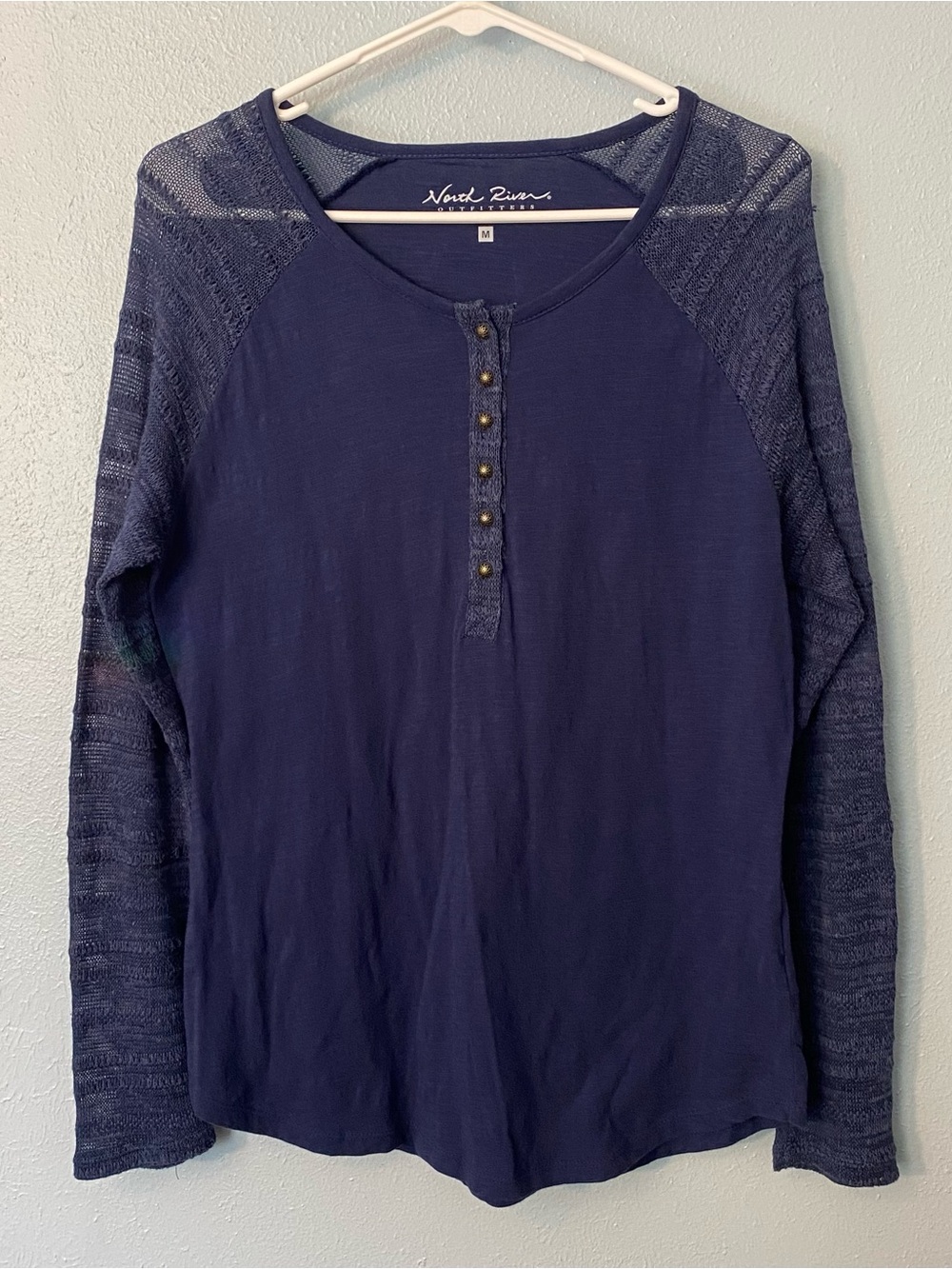 NWOT North River Outfitters Slub Jersey Henley Long Sleeve Shirt